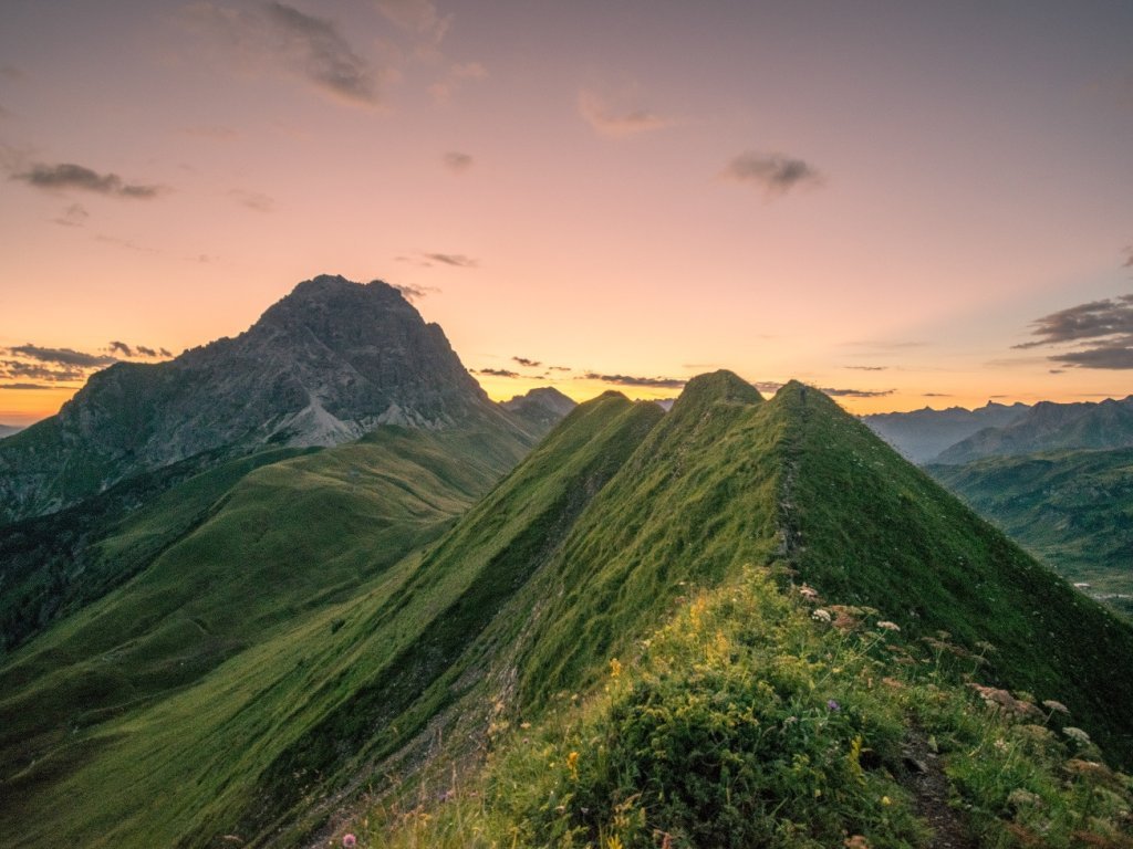 Auf dem Weg zur Höferspitze für den Sonnenuntergang