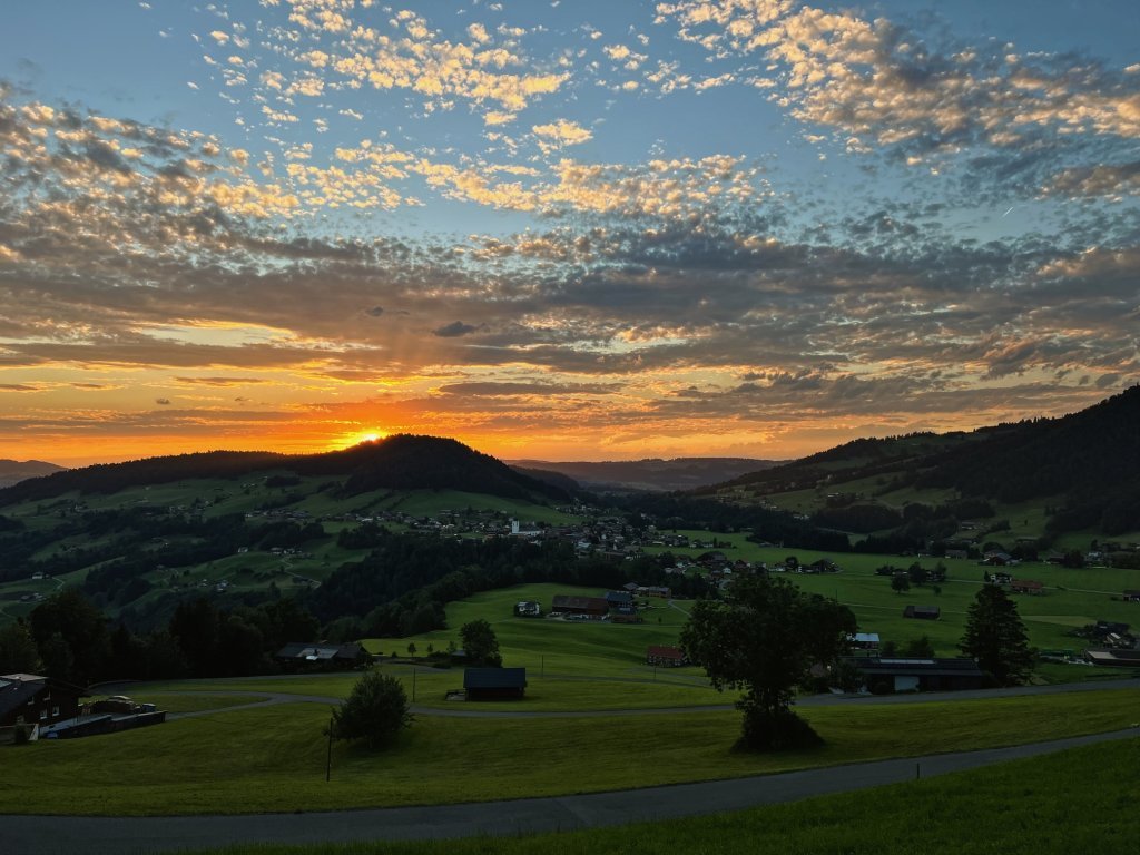 Hittisau bei Sonnenuntergang