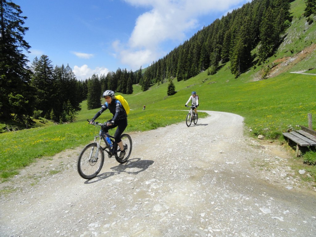 Mountainbiker auf dem Schreiberesattel