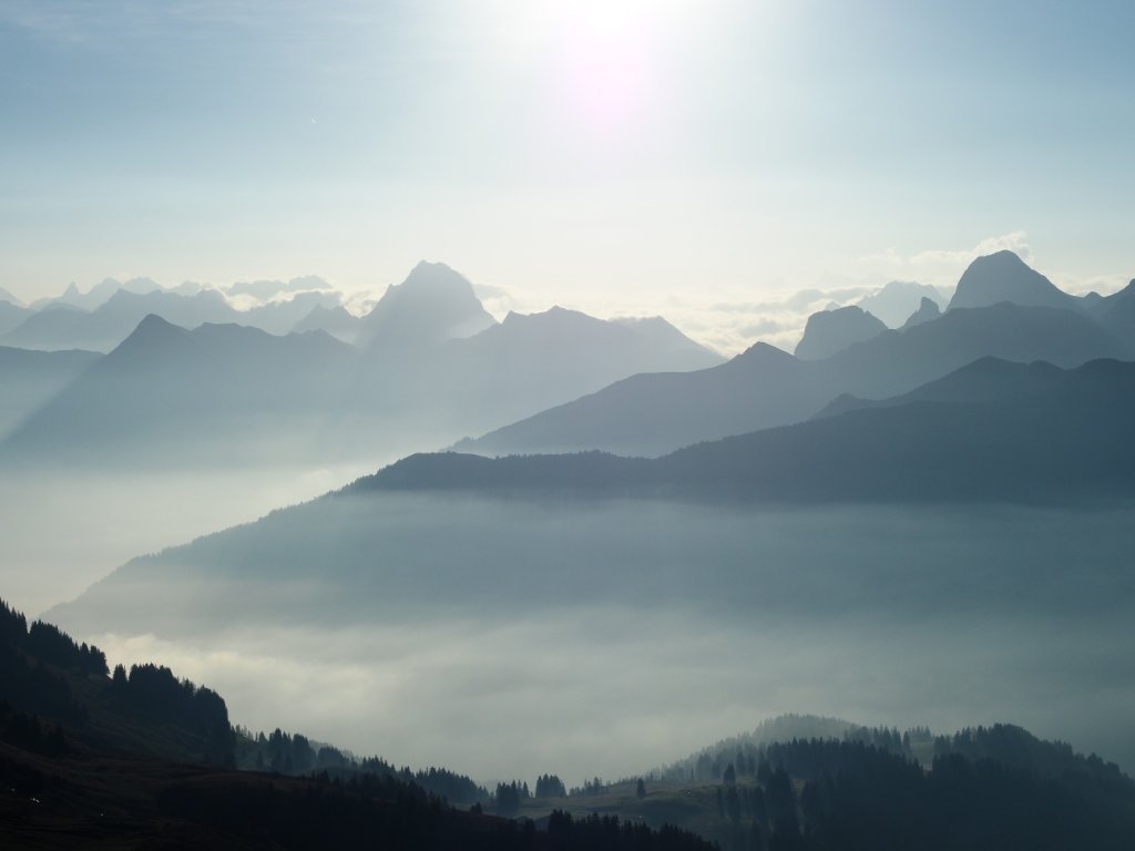 Ausblick von der Mittagspitze in Damüls