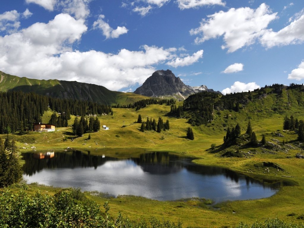 Der Körbersee mit dem Widderstein