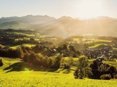 Ausblick vom Berghof Fetz am Bödele in den Bregenzerwald